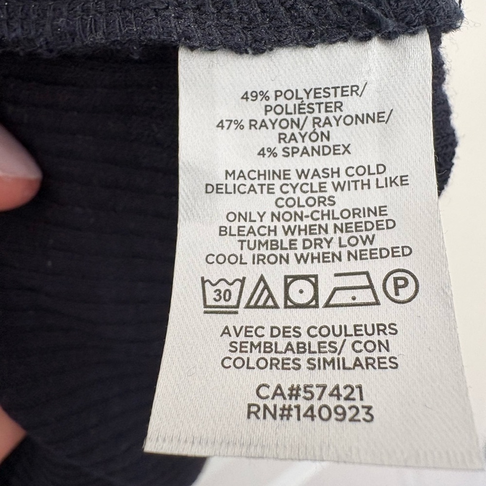 LOFT Navy Ribbed Cardigan - Picture 4 of 4